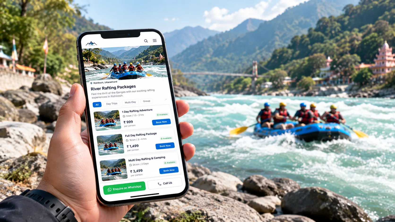 River Rafting & Adventure Tourism Website Design Rishikesh