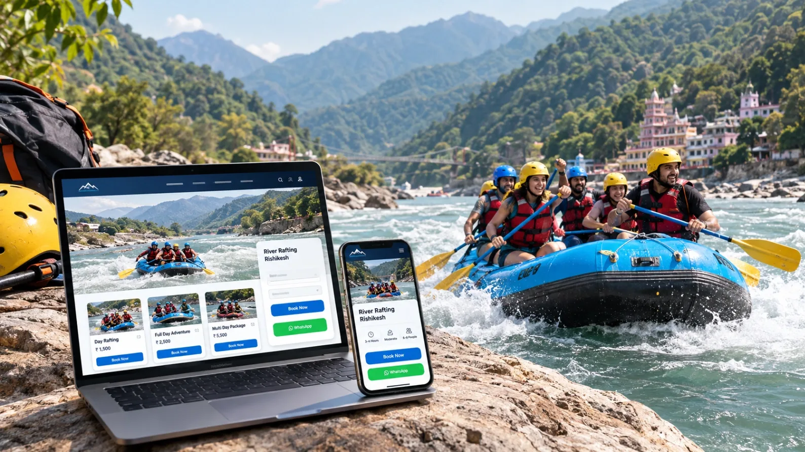 Online booking system for rafting companies in Rishikesh